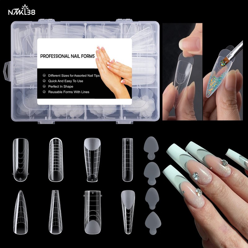 NMKL38 288PCS Nail French Silicone Sticker Nail Dual Form Set