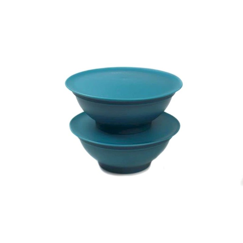 Tupperware Allegra Dessert Bowls (2) 275 ml Turquoise Green/Gold Dessert