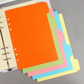 6 Pack Dividers 6 Holes A5 Index Paper Dividers 30 Sheets Coloured Blank Dividers for A5 Notebook Dividers Ring Binder Inserts