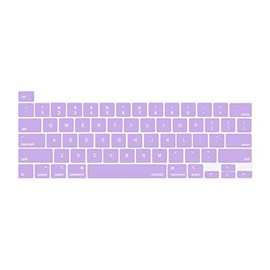 MOSISO Keyboard Cover Compatible with MacBook Pro 13 inch M2 2022, 2021 2020 M1 A2338 A2289 A2251 & Compatible with MacBook Pro 16 inch 2020 2019 A2141 Touch ID,Protective Silicone Skin, Light Purple