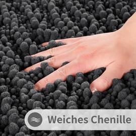 Yimobra U-Shaped Toilet Mat, Soft Comfortable Contour Mat for Bathroom Floor, 62 x 52 cm, Non-Slip Bath Carpet, Maximum Absorbent, Dry Quickly, Machine-Washable, Grey