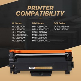 MoNiBloom Compatible TN760 TN730 High Yield Toner Cartridge Replacement for Brother HL-L2350DW HL-L2370DW HL-L2370DWXL HL-L2390DW HL-L2395DW MFC-L2710DW MFC-L2730DW Printer, Black, 4 Pack