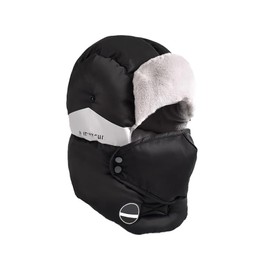 Men's Winter Hunting Trapper Hats Outdoor Snow Ski Cycling Windproof Cap with Ear Flap Removable Warm Face Mask