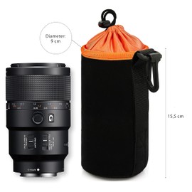 MyGadget Protective Camera Lens Case Soft Pouch - Waterproof Neoprene Bag Holder Lens Protector Sony - Single Cover Size L