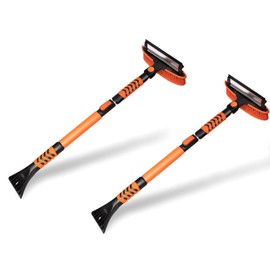 ZONETECH Snow Scraper for Windshield and Ice Removal (35" Extendable Brush, 2-Pack)