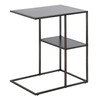 Henn&Hart 20" Wide Rectangular Side Table in Gunmetal Gray, for