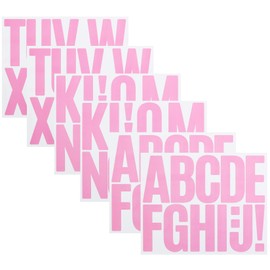 3 Inch Vinyl Pink Letter Stickers, CMBBZZY 72Pieces Large Alphabet Stickers for Mailbox,Outdoors, Signs,Water Bottle, Waterproof & No Residue Leave, 6 Sheets