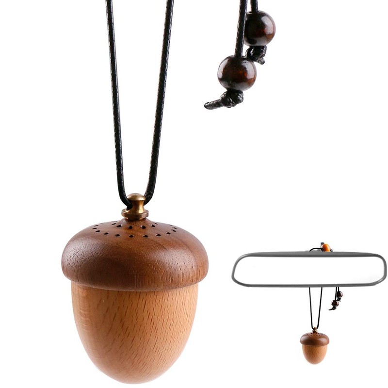 RoyAroma Wooden Acorn Essential Oil Car Diffuser Air Freshener Hang