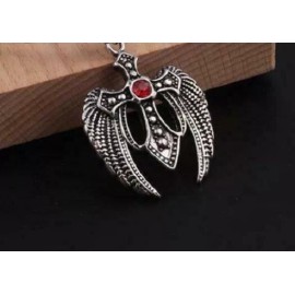 VIKING large CROSS NORSE TEMPLAR KNIGHT CELTIC 925 sterling silver 22" necklace men