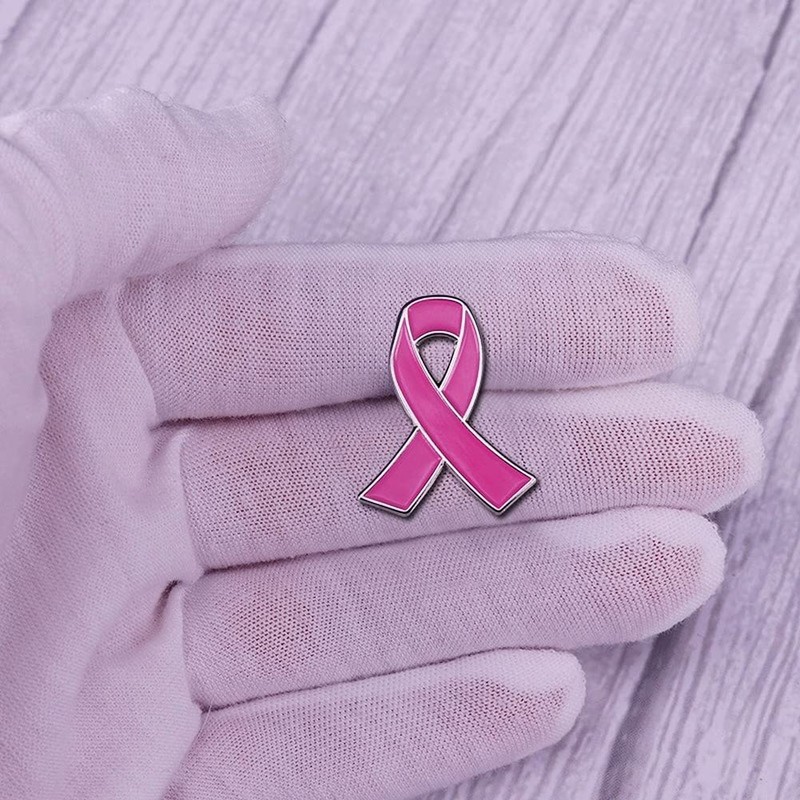 AOTEMAN Pink Ribbon Global Breast Campaign Logo Brooch