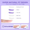 RIICFDD Handmade Fake Nails Medium Almond Nails with Glue,Nude Press