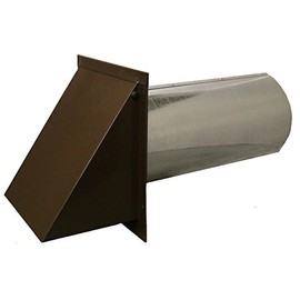 4 inch Deluxe Dryer Vent, Steel with Magnetic Damper (Brown) Made in America