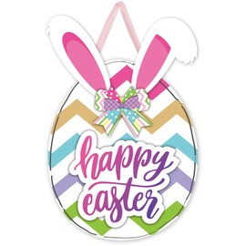 FRIDAY NIGHT Easter Door Decoration Cardboard Egg Rabbit Hanging Decor Supplies Bunny Wall Indoor Outdoor Welcome Hanger Sign