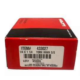 HILTI Kwik Con II+ 1/4 x 1 1/4 Torx IHWH S/S Concrete Screws 100 Count 433027