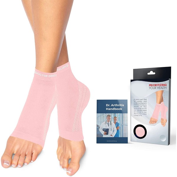 Dr. Arthritis Designed by Doctors Ankle Brace / Foot Brace (Pair) Ankle Brace Ankle / Metatarsal for Ankle Problems, Supportive Bandage Ankle/Achilles Tendon [Pink, 2XL]