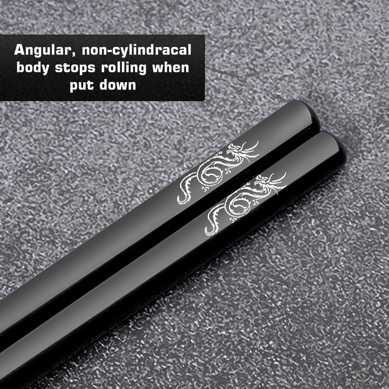 Youda 99.8% Pure TITANIUM Chopsticks 1 Pairs with Black Carrying