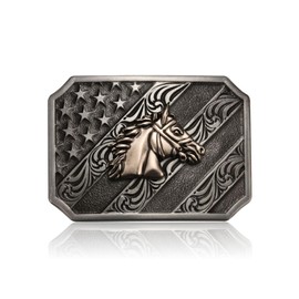 MASOP Western Belt Buckles for Women Men American Flag Belt Buckle Country Cowboy Cowgirl Horse Belts