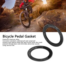 BuyWeek Bicycle Pedal Washers, Pack of 2 Waterproof Extended Bicycle Pedal Washers Rustproof Extended Bicycle Pedals Washer (Black)