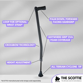 Scottie Cane - Ultimate Comfort, Stability and Balance - HSA/FSA Eligible - Adjustable Heavy Duty Walking Cane for Seniors, Men, Women - Stylish and Travel-Ready - Strong Support Cane (Purple)