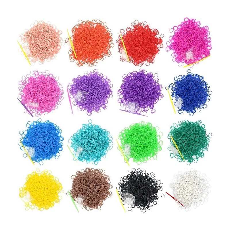 Salome Idea 3000Pcs Loom Rubber Bands Refill Kit, Includes 75