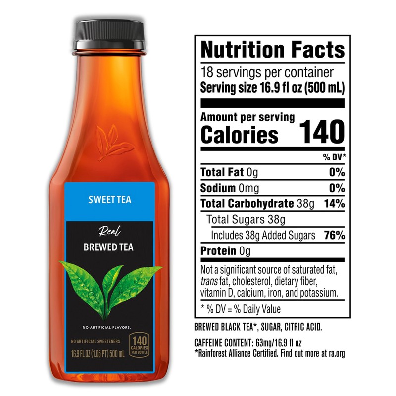 Real Brewed Black Tea, Sweet Tea, Pure Leaf 16.9 oz,