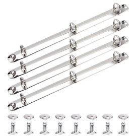 GORGECRAFT Set of 4 Notebook 3 Ring Binder Mechanisms Replacement Set 3 O Rings Clips Metal Binding Combs for Loose Sheets for Personal Organiser Planner DIY Documents Papers Platinum
