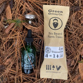 Natural Beard Oil - Unscented - This Beard Oil Plants Trees from Green Beard Grmng - Recipe Included - 2 Ounce