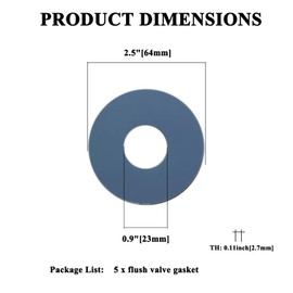 Toilet Flush Valve Sealing Gaskets 9BU102E Compatible with TOTO Aquia THU224 Flush Valve, Gray Silicone Seal Washer Replacement Toilet Repair Part, OD2.5in / ID0.9in, Set of 5