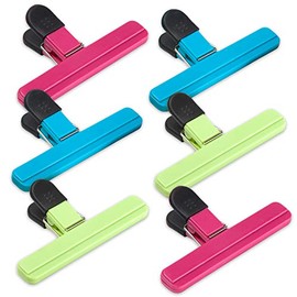 Ninth Five Paquete de 6 clips para bolsas de chips, clips de papel para bolsas de aperitivos de 6 pulgadas de gran tamaño, varios colores, agarres de sellado de plástico resistente