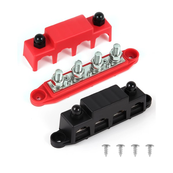 Gioyonil 12v Bus Bar Power Distribution Block 3/8", 4 Post