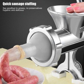 Manual Meat Grinder, Aluminum Alloy Hand Grinder Meat Mincer Sausage Stuffer Maker, Home Kitchen Pepper Grinding Machine for Meat, Sausage, Cookies