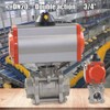 3/4" Pneumatic Actuated Ball Valve Double Acting 3-Piece Air Steam