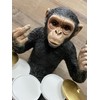 Funny Monkey Decorative Figurine, Drum Playing Monkey Statue 8 Inch