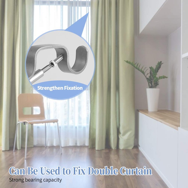 Anndason Heavy Duty Curtain Rod Brackets Adjustable Double Rod Holders