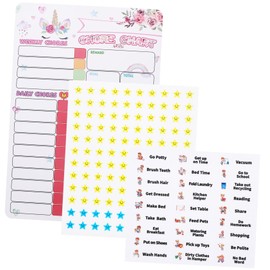 SHOWERORO Magnetic Decorative Chore Reward Chart with Stickers Fun Household Behavior Tracker for Teens Tool for Daily Tasks and Responsibilities Random Style Design