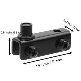 Chinflly Glass Door Hinges Clamp,1 Pair Adjustable Glass Door Pivot Hinge Clip for 6mm Thickness,Black