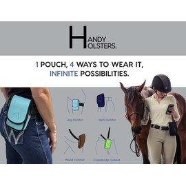 The Horse Holster Cell Phone Holder, Mossy Oak Elements Agua Marlin, S/M - for all Cellphones, Money, Credit Cards, Lip Balm, Safely Secure Essentials During Activity, 4 Ways to Wear, Riding, Biking