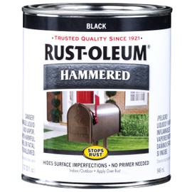 Rust-Oleum 7215502 Stops Rust Hammered Finish Brush Paint, Quart, Black