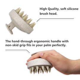 COSCANA®, Scalp Massager, Hair Scalp Scrubber, Scalp Exfoliator, Head Massager Brush, Scalp Brush, Dandruff Removal, Prevents Hair loss, Promotes Hair Growth (Cream Brown)