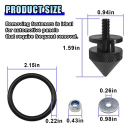 14 Pieces Bumper Quick Release Kit, Front Rear Bumper Fenders Holder, Car Trunk Bumper Release Clips Fastener Kit with Aluminum Fasteners, Washers, Nuts, O-Rings (Black)