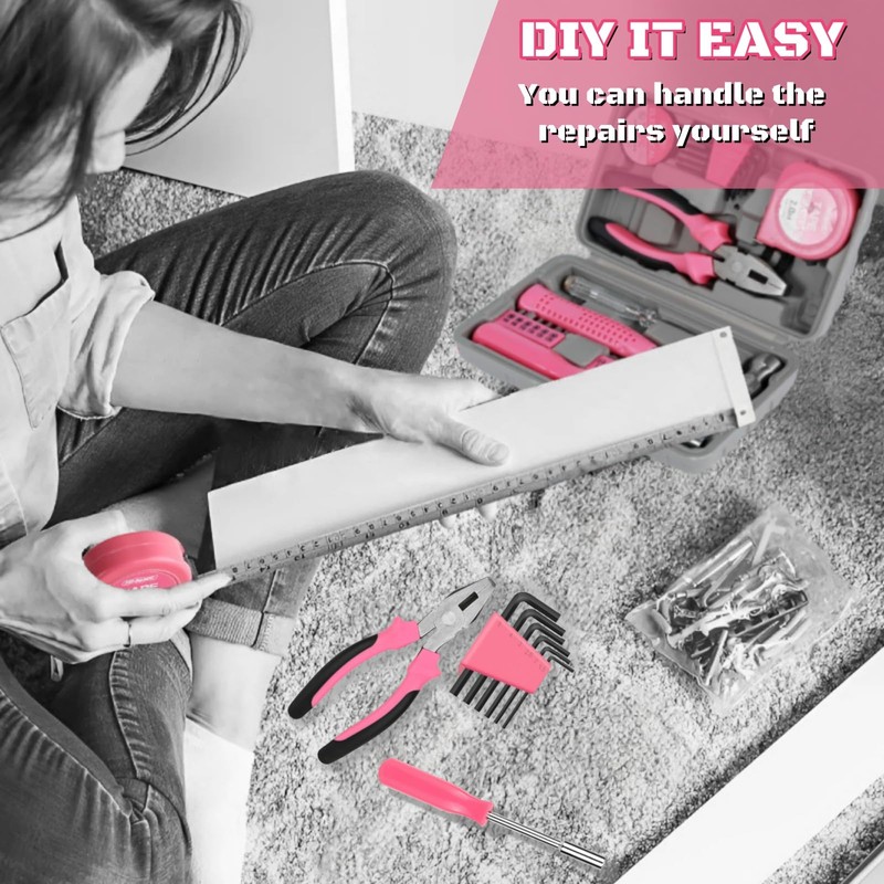 Home Tool Kit 24PCs - Pink Home DIY Repair Tool