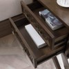 Leick 2 Drawer Diamond Mirrored Accent End Table in Walnut