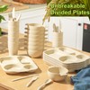 Weewooday 48 Pcs Wheat Straw Tableware Set for 8 Wheat