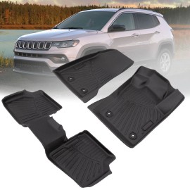 OUMURS Car Floor Mats for Jeep Compass 2017-2024 2025 TPE Rubber Liners Accessories New