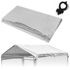 Teousev 7.1ft x6.6ft Cover for Dog Kennel for Dog Kennel with Ball Elastic Rope, Waterproof and Sun Resistance Dog Kennel Cover Providing for Full Protection from Sun, rain, Snow