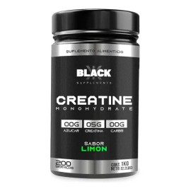 Black Supplements Creatina Monohidratada 1kg 200 Servicios                                                                                            