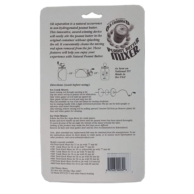 HIC Kitchen Grandpa Witmer's XL Old Fashioned Natural Peanut Butter