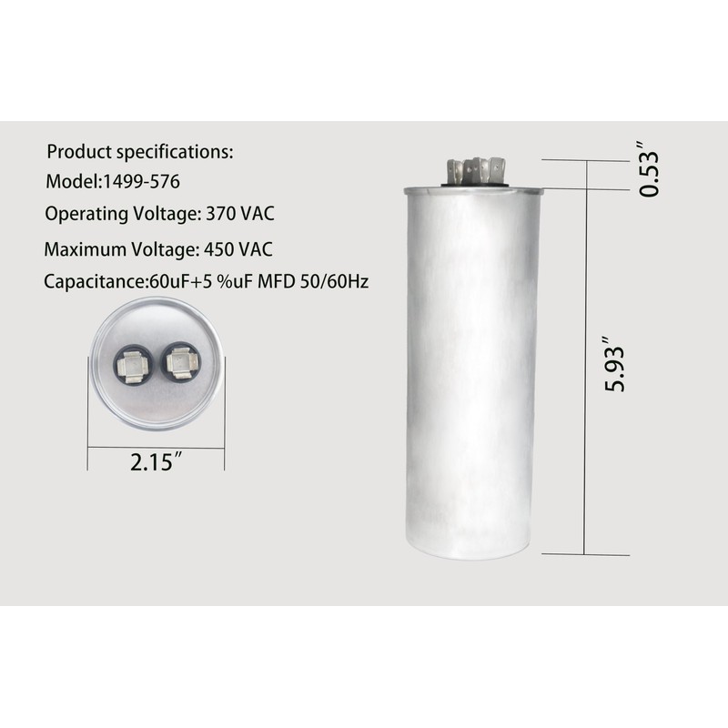1499-576 14995761 1499-5761 Run Capacitor Replacement for Coleman RV Air