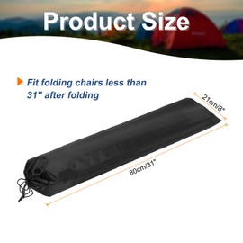 HARFINGTON 1pcs Camp Chair Replacement Bag 31" x 8" Large Nylon Foldable Carrying Bag Outdoors Folding Chair Cover Tripod Case with Shoulder Strap for Outdoor Camping Sports, Black