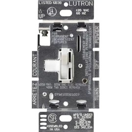 Lutron Toggler 600-Watt Single-Pole or 3-Way Eco-Dim Dimmer Switch TG-603PGH-WH